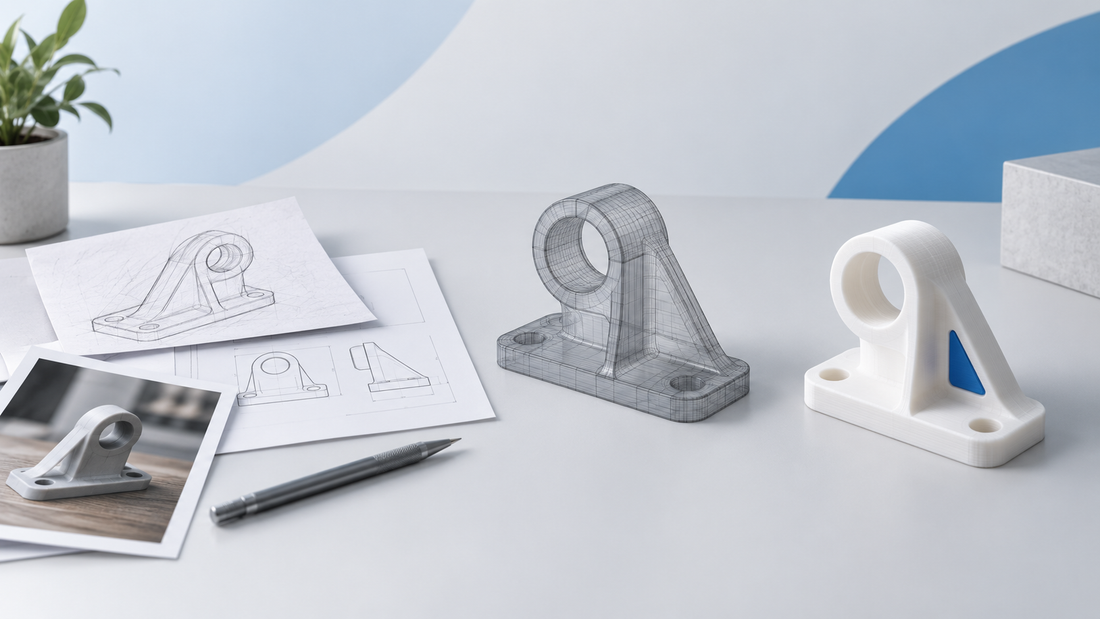 Van schets en referentiefoto naar een printbaar 3D-model voor bedrijven